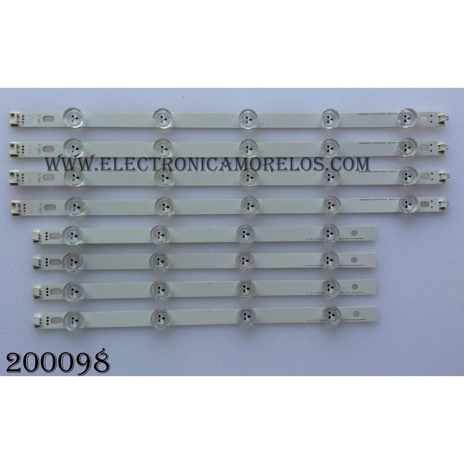 KIT DE LED'S PARA TV (10 PIEZAS) / LG PANEL HC390DUN-VCFP1-21XX / MODELOS  39LP620H-UH / 39LP620H-UH.BUSJLJR	